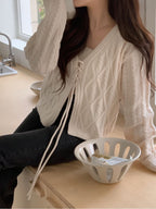 Palette Eyelet Ribbon Cardigan