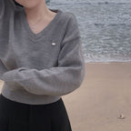 【🌷New Spring Arrivals】Label V-Neck Knit 