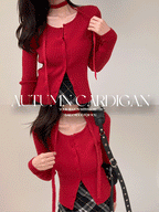 【🐰Christmas &amp; New Year Pick】Choker Neck Slim Cardigan 