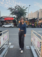 Subtle Off-Shoulder Long-Sleeve Set