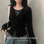 [Y2K Preppy Style] Stripe Layered Cardi Set 