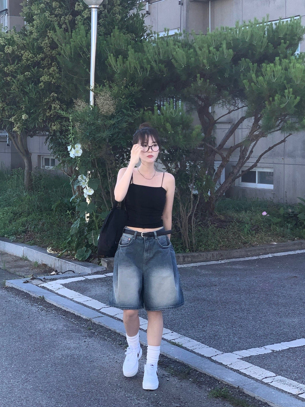 [Lazy Style] Balloon Denim Half Pants