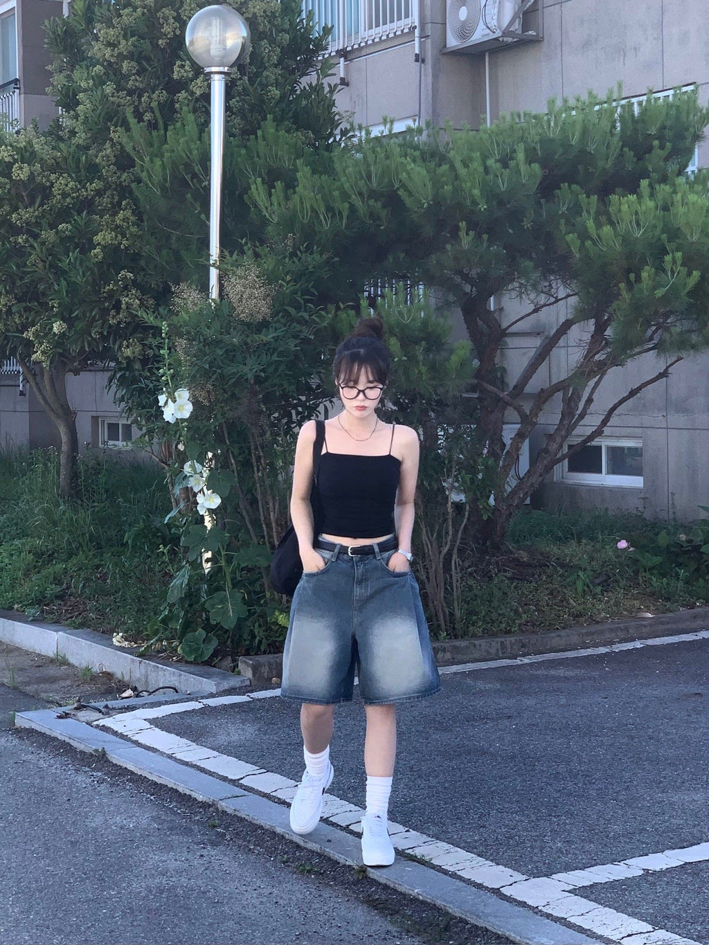 [Lazy Style] Balloon Denim Half Pants