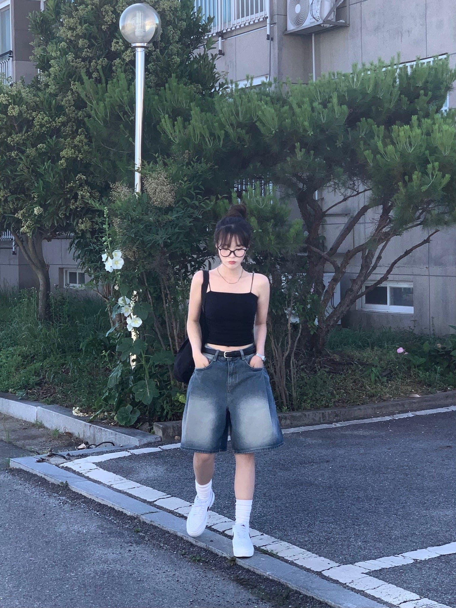 [Lazy Style] Balloon Denim Half Pants