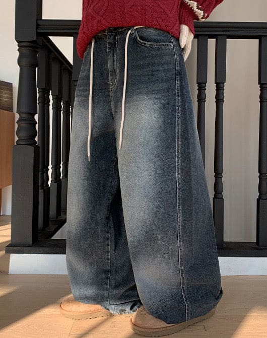 【Autumn/Winter ver.】String Balloon Wide Jeans 