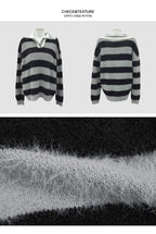 【🧶Comfortable and Soft】Angora Stripe Knit 