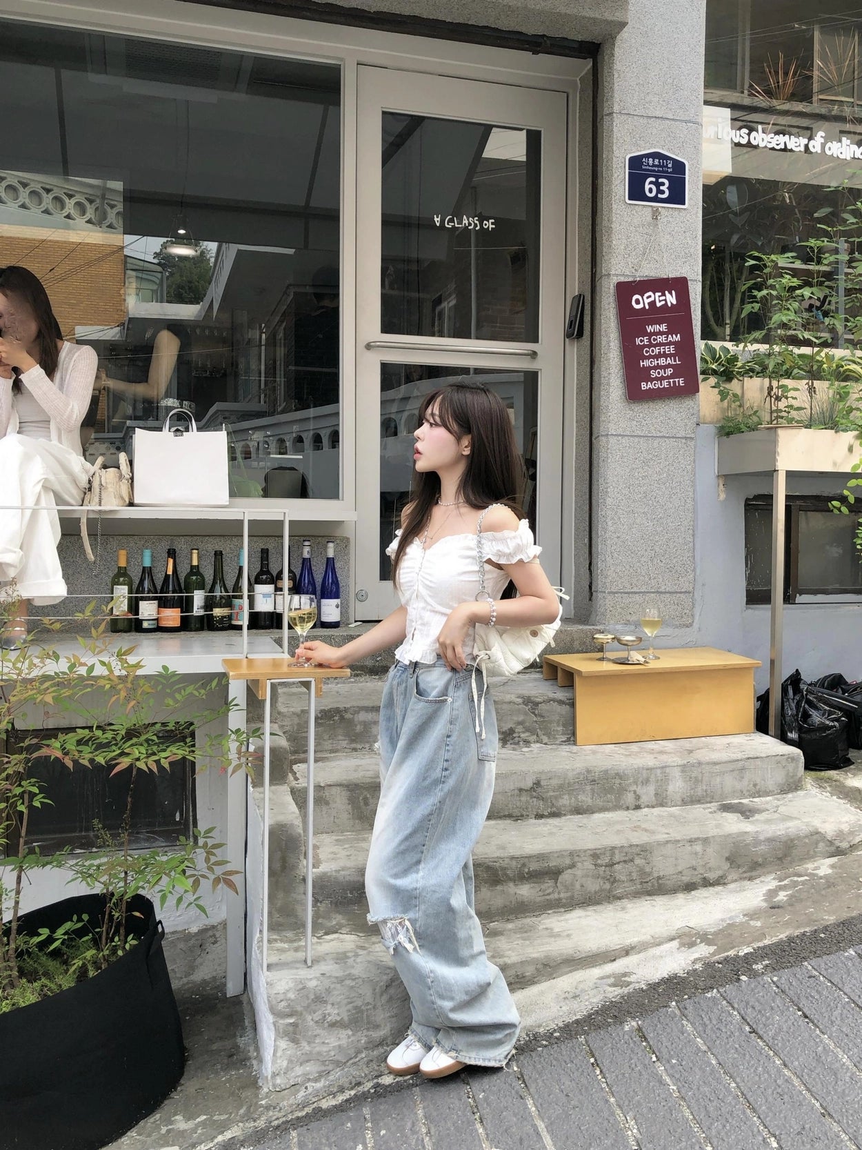 【OOTJ】Damaged Washing Wide Denim 