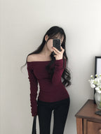[Easy to Wear] Basic Off Shoulder Top 