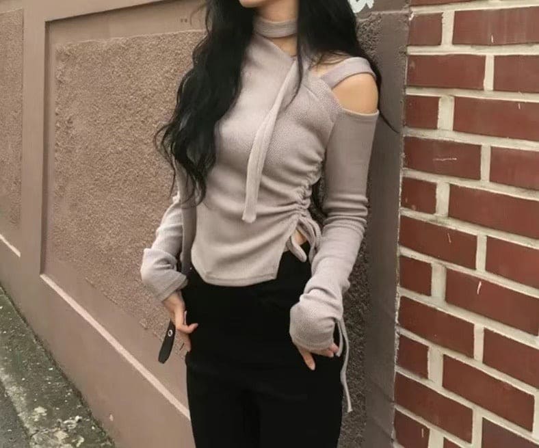 【ONNI Elegance】Shirring Ribbon Knit Set 