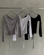 【🩶Easy and versatile】Ribbon Top 