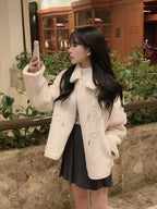 Thick pleated skirt for autumn and winter