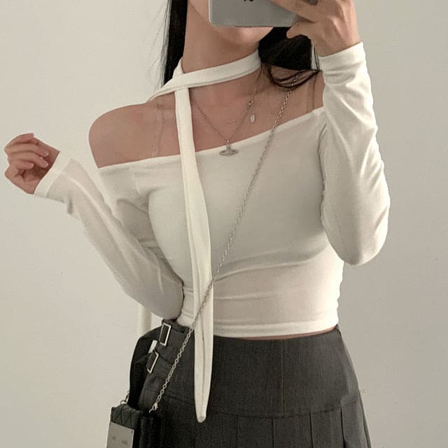 Tie Strap Off Shoulder Set 