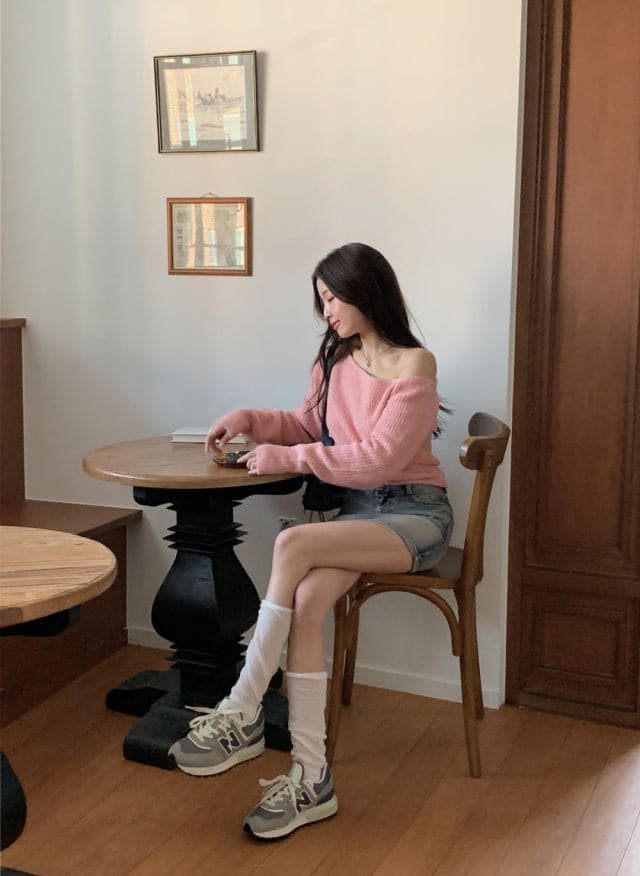 [Korean Hot Item!] Washing Denim Mini Skirt 