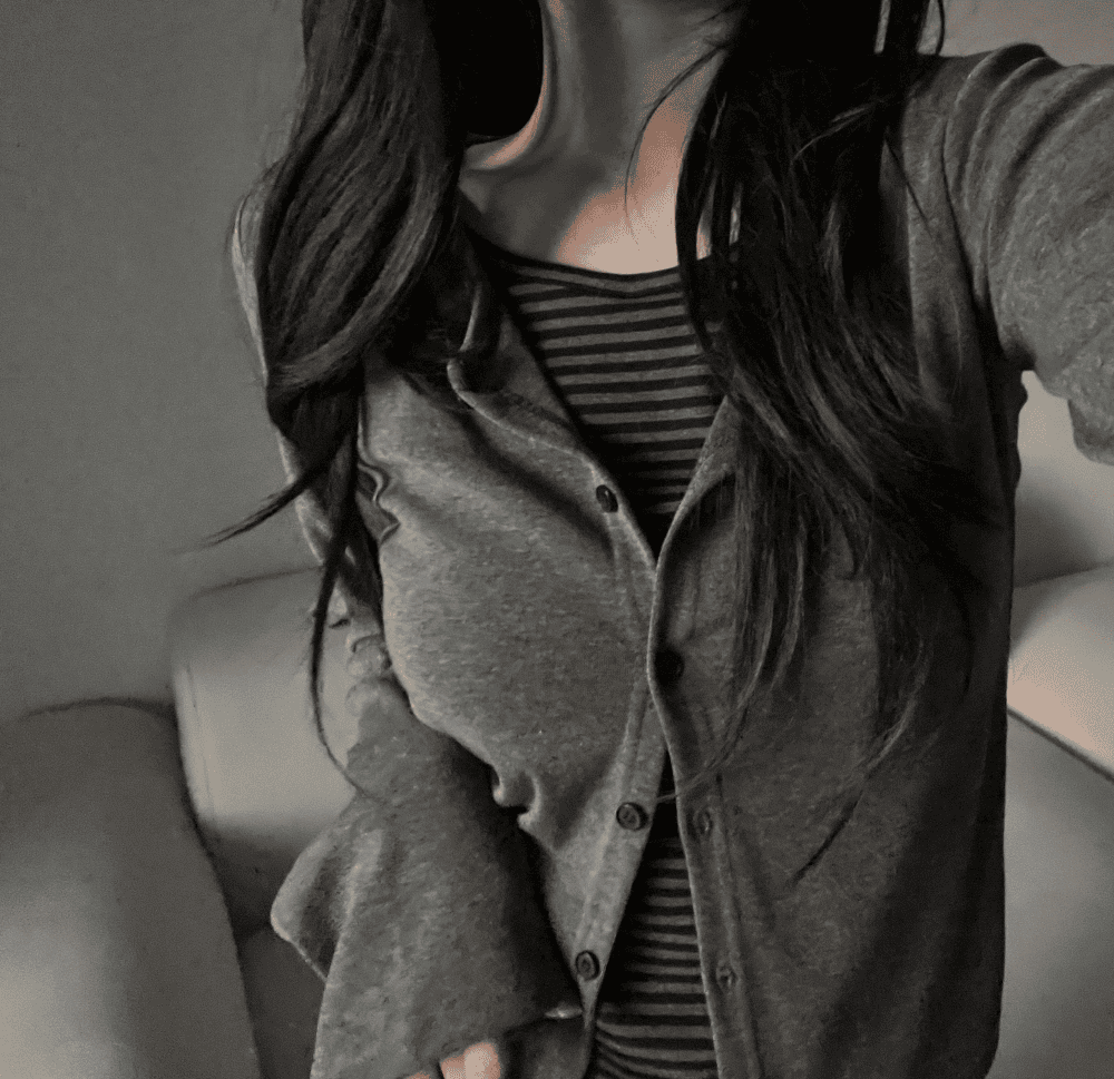 [Y2K Preppy Style] Stripe Layered Cardi Set 