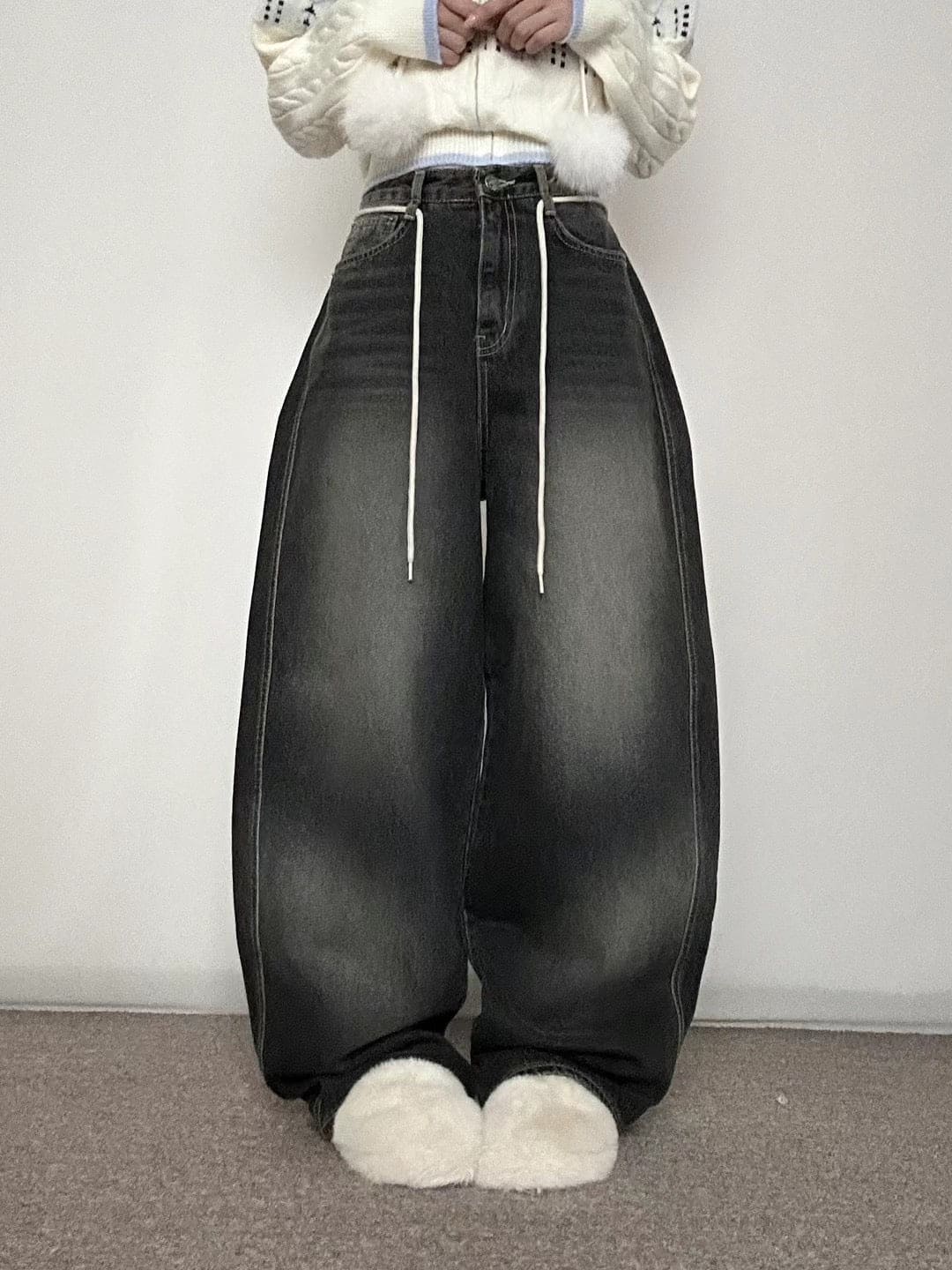 【Autumn/Winter ver.】String Balloon Wide Jeans 