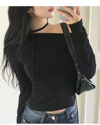 【🩶Easy and versatile】Ribbon Top 