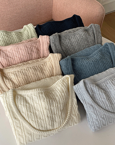 【🌷Soft】Pretzel Cable U-Neck Knit
