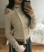 【ONNI Elegance】Shirring Ribbon Knit Set 