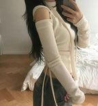 【ONNI Elegance】Shirring Ribbon Knit Set 