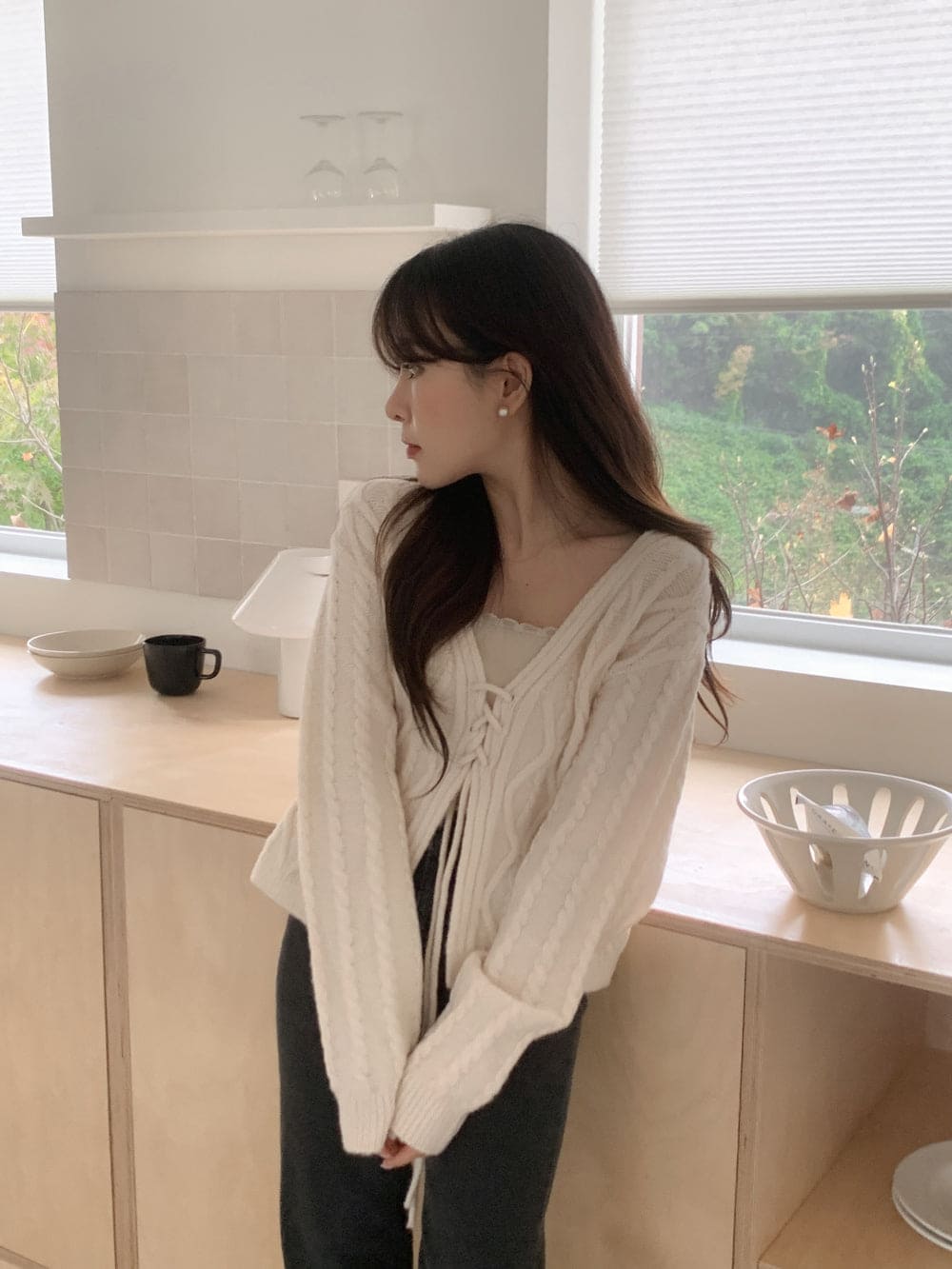 Palette Eyelet Ribbon Cardigan