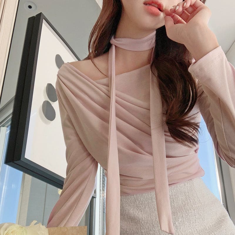 【🩰Ballet Core】Drape Shirring Tie Set