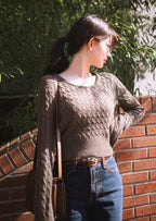 【🌷Soft】Pretzel Cable U-Neck Knit