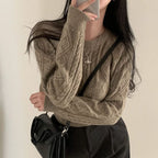 Autumn/Winter Color-Coated Cable Knit Tops