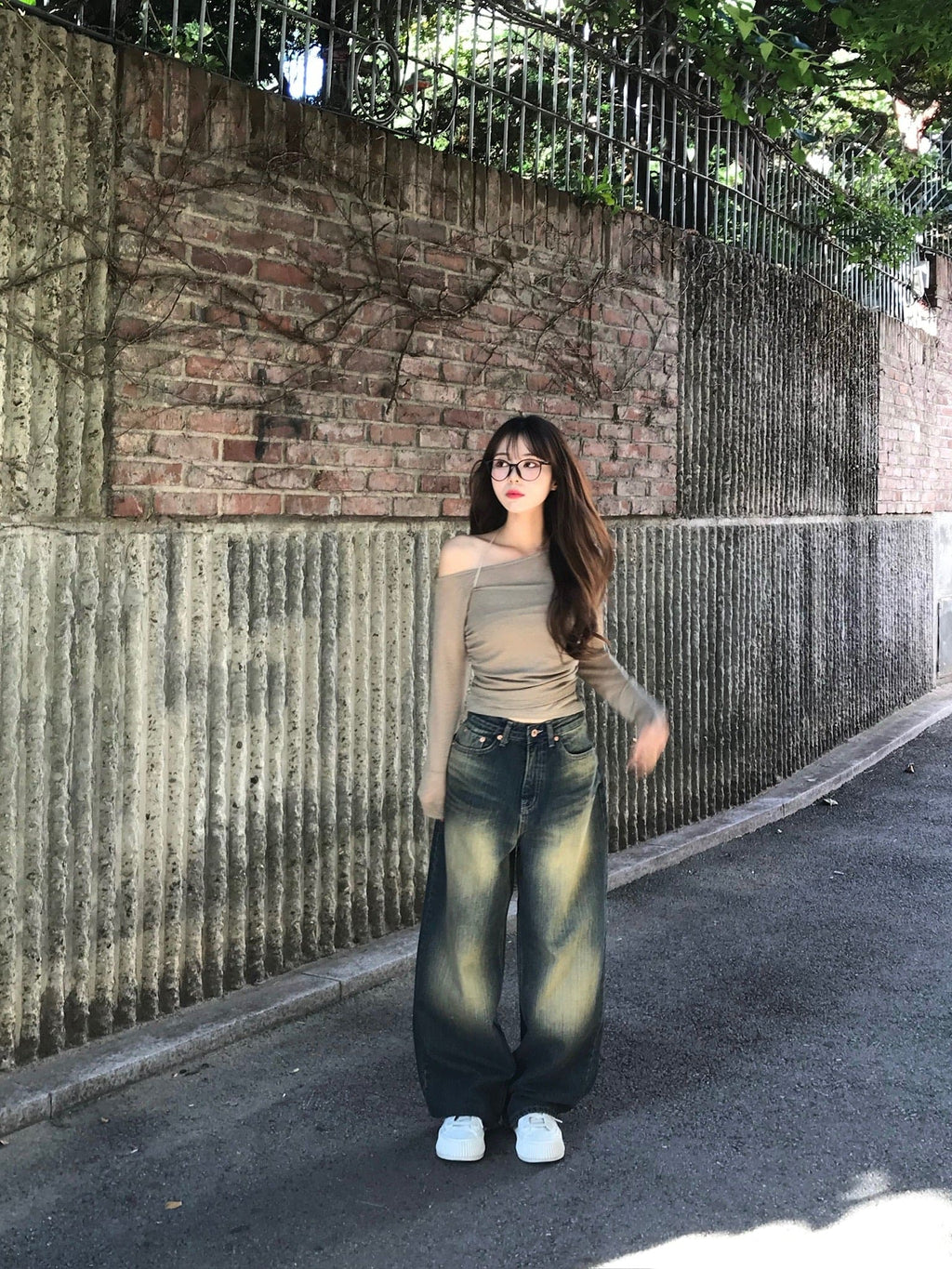 【🖤y2k vibe】Back Wide Jeans