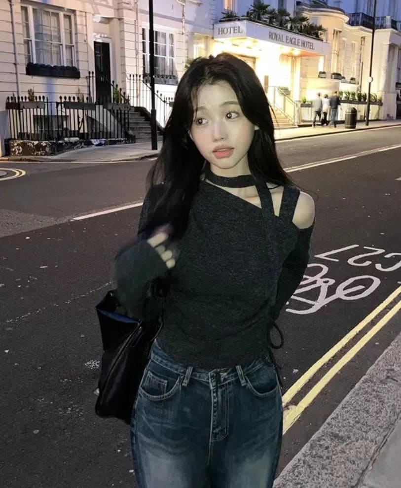 【ONNI Elegance】Shirring Ribbon Knit Set 