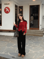 【🐰Christmas &amp; New Year Pick】Choker Neck Slim Cardigan 