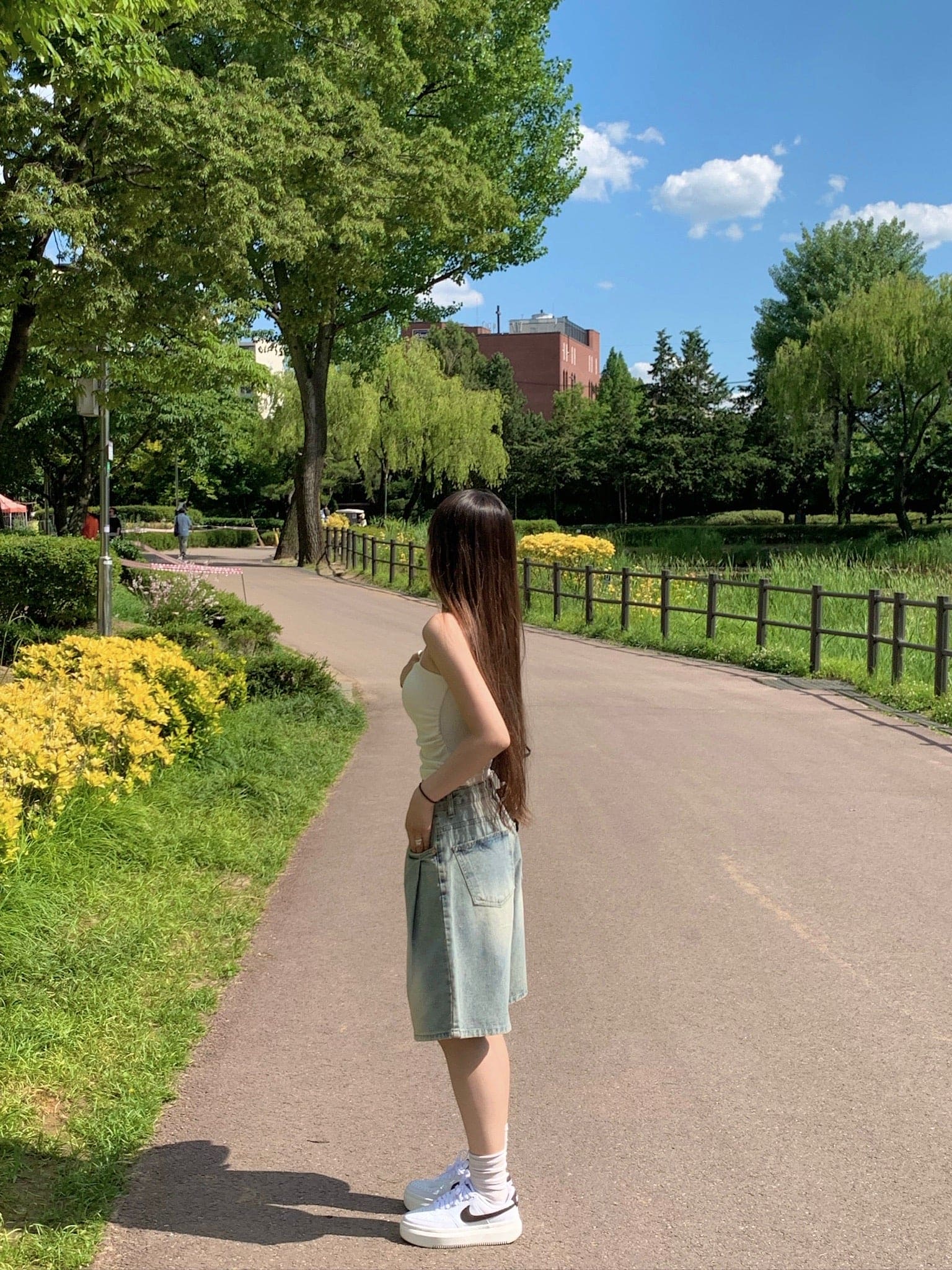 [Lazy Style] Balloon Denim Half Pants