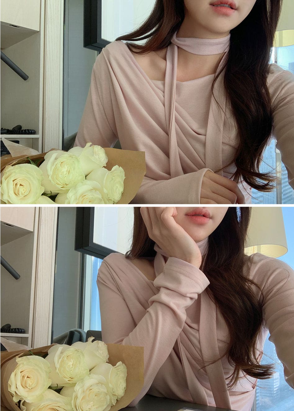 【🩰Ballet Core】Drape Shirring Tie Set