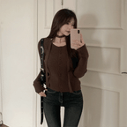 【🐰Christmas &amp; New Year Pick】Choker Neck Slim Cardigan 