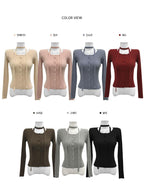 【🐰Christmas &amp; New Year Pick】Choker Neck Slim Cardigan 