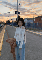 【ONNI Elegance】Shirring Ribbon Knit Set 