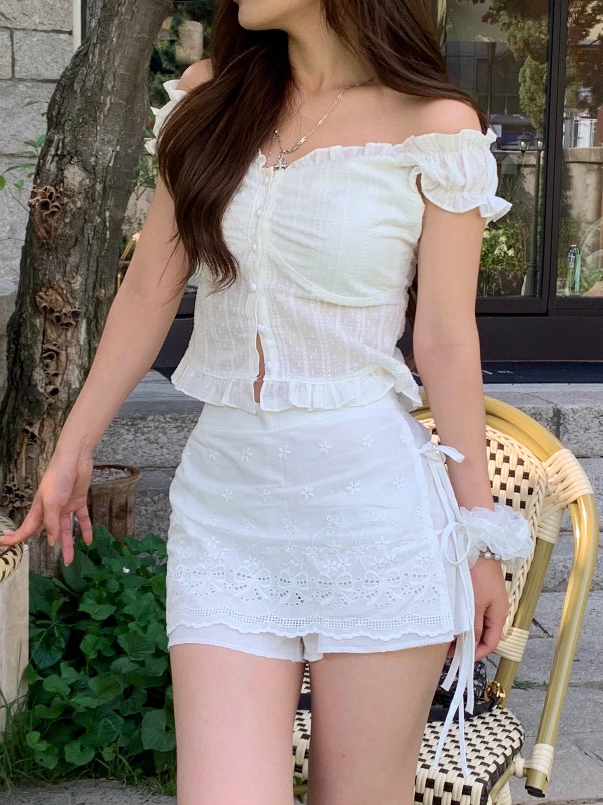 【🤍Summer Sweetheart】Punching Lap Skirt 