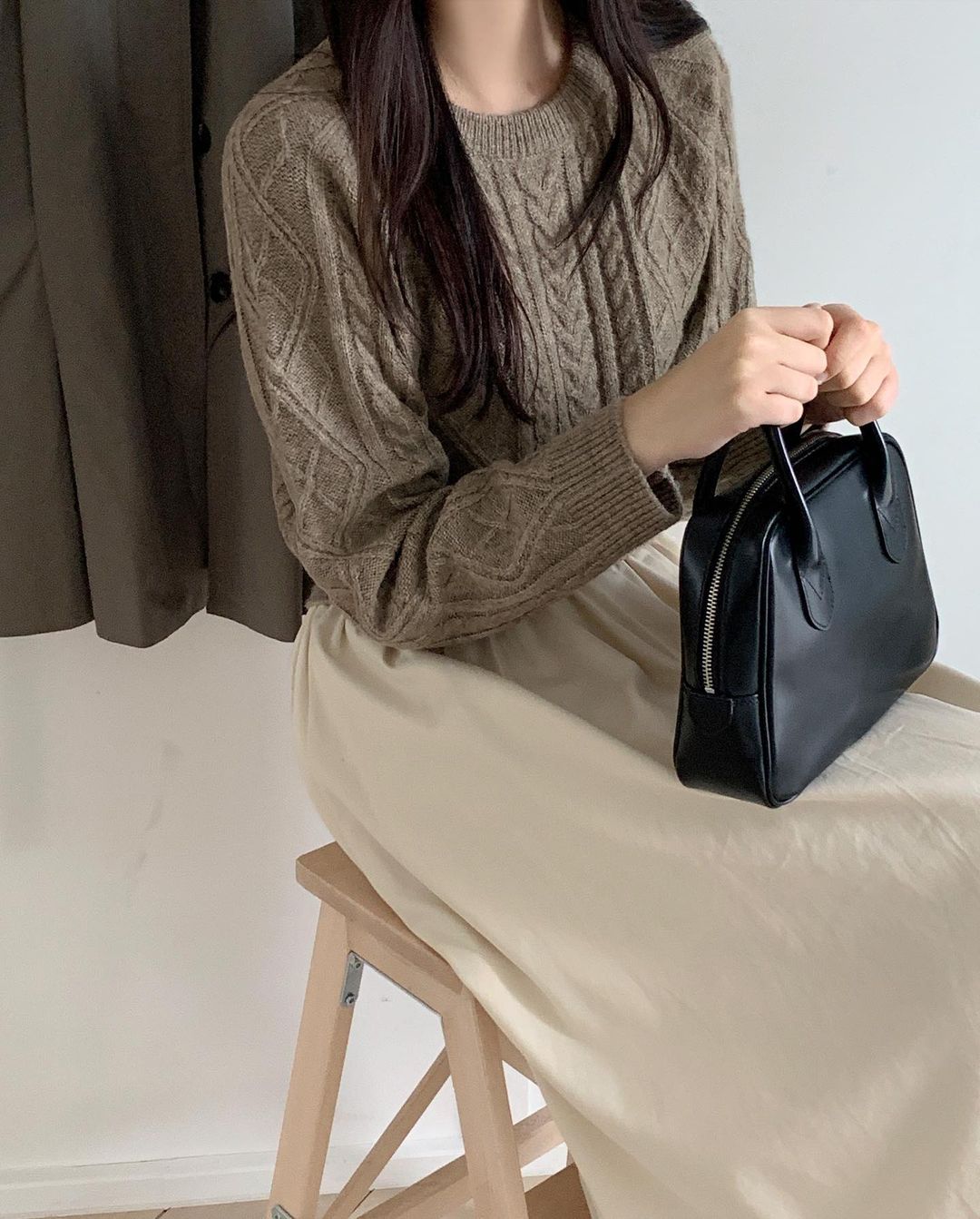 Autumn/Winter Color-Coated Cable Knit Tops