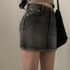 [Korean Hot Item!] Washing Denim Mini Skirt 