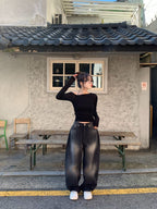 【🖤y2k vibe】Back Wide Jeans