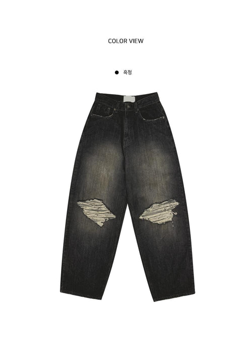 【OOTJ】Vintage Damaged Jeans 