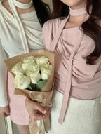 【🩰Ballet Core】Drape Shirring Tie Set