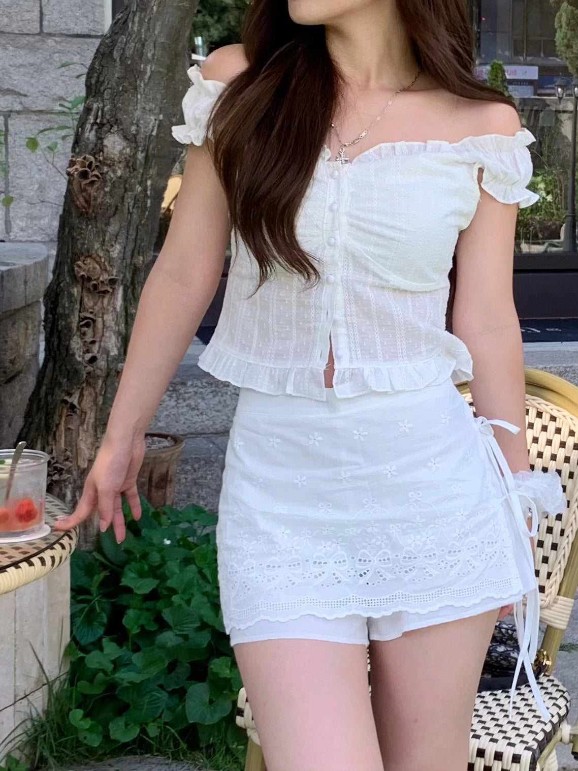 【🤍Summer Sweetheart】Punching Lap Skirt 