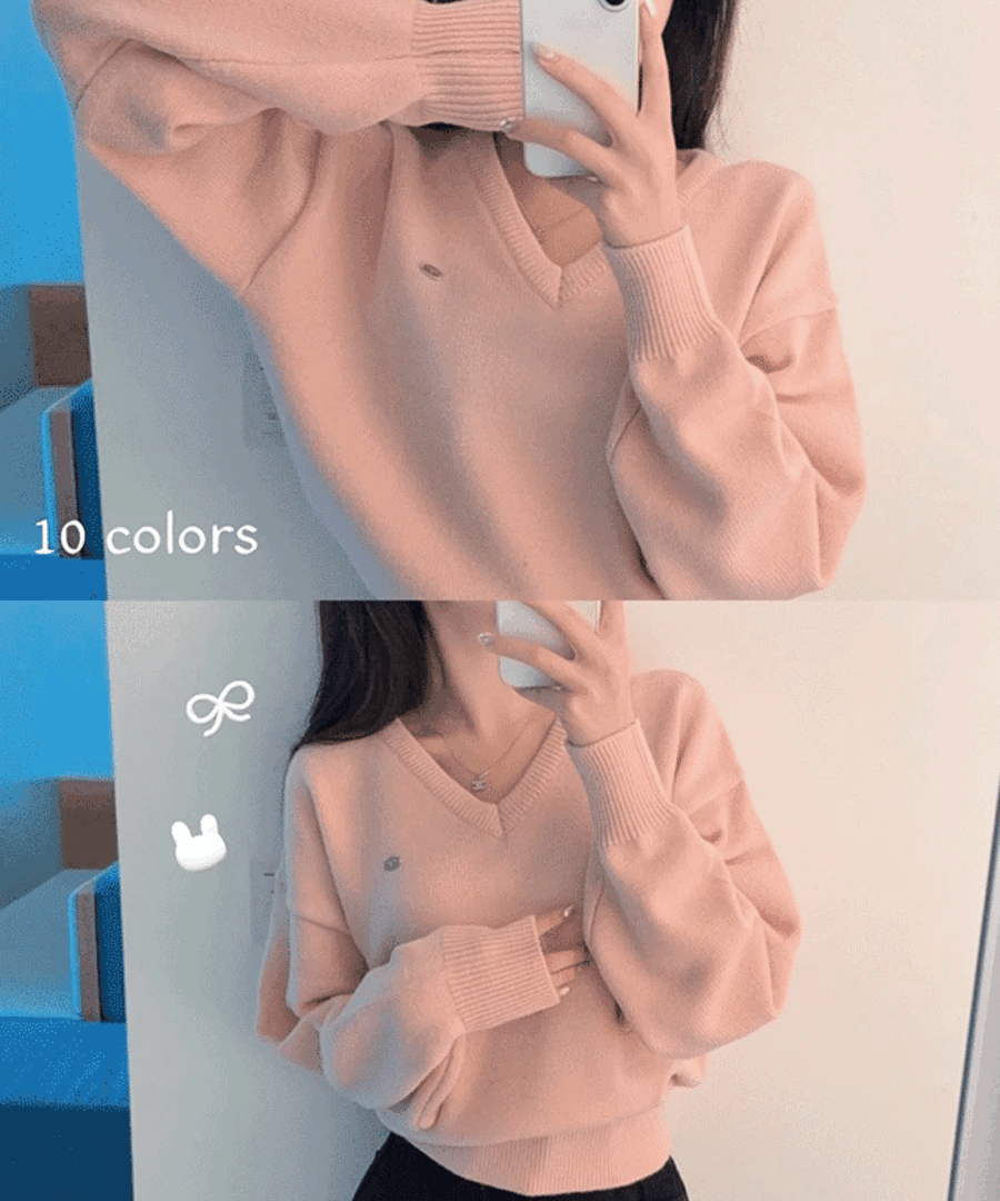 【🌷New Spring Arrivals】Label V-Neck Knit 