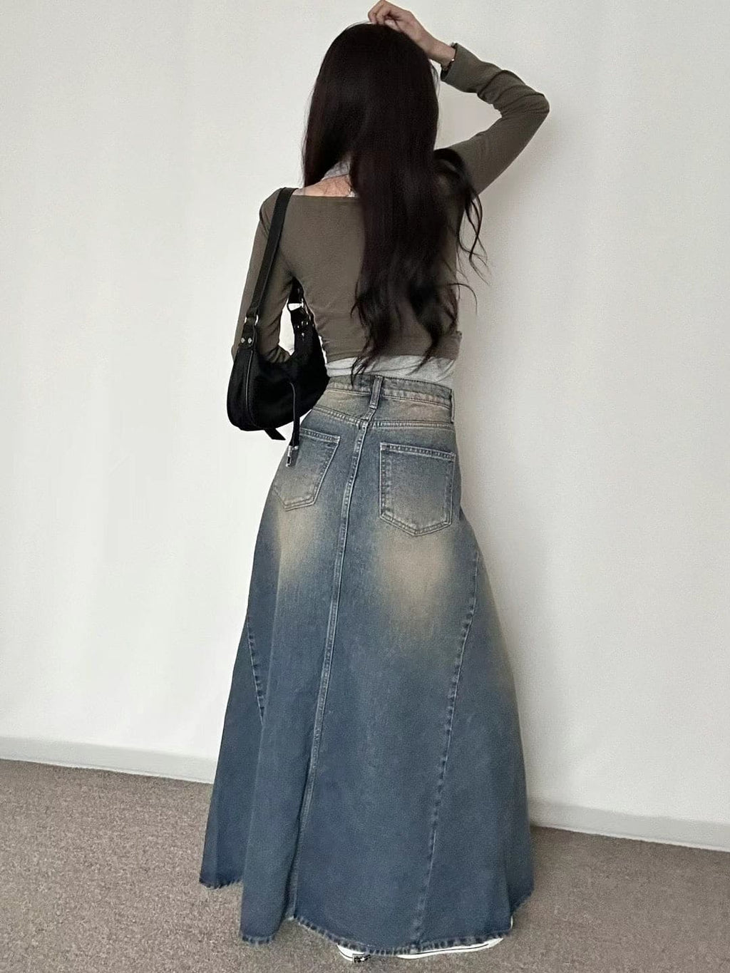 Rocher Maxi Denim Skirt 