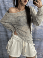 【y2k vibe】Unbalanced Loose Fit Knitwear 
