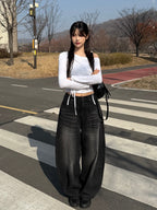 【🖤Heaven Patch Wide Jeans】 