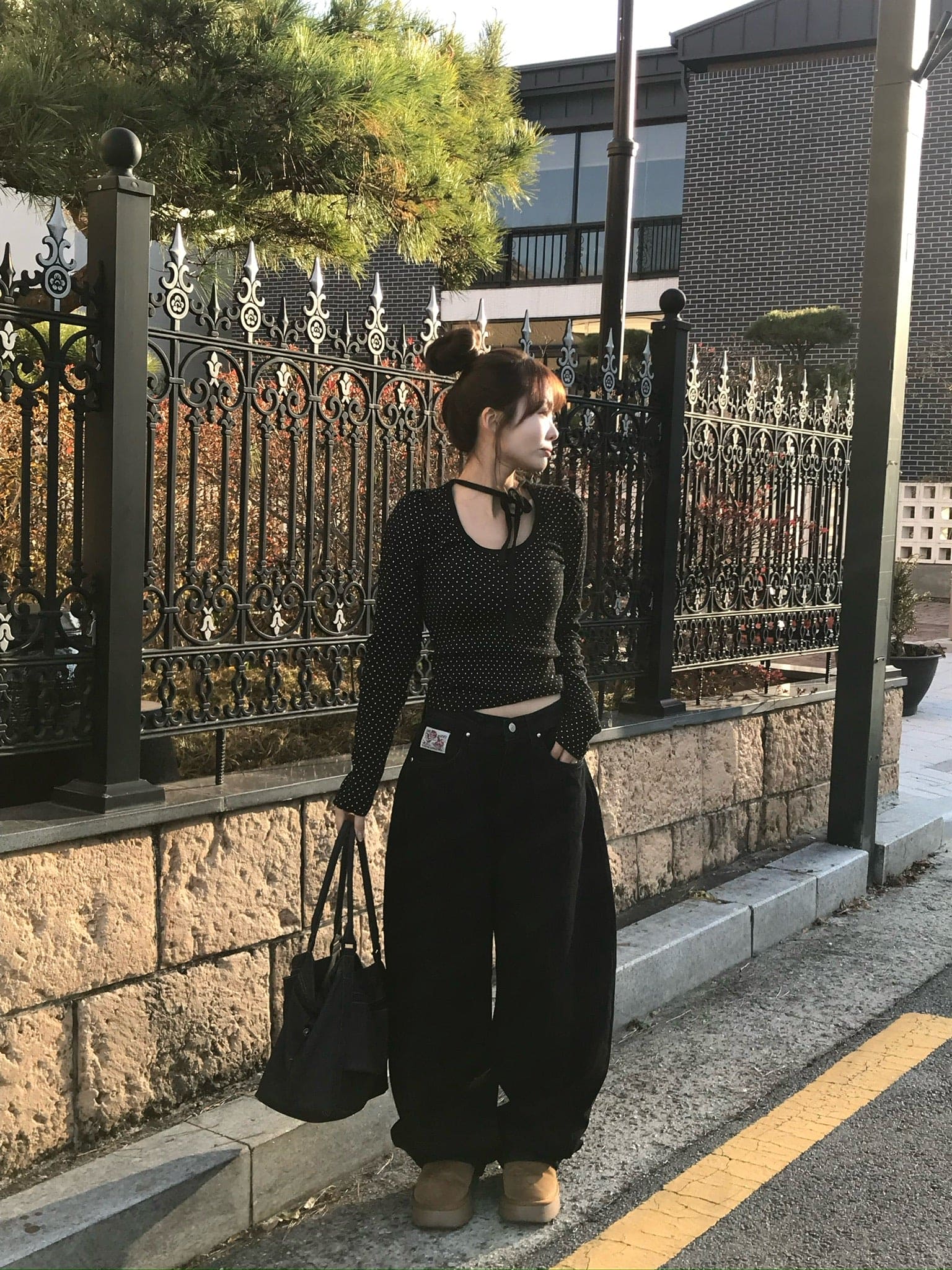 【🖤Sweet and Cool Touch】Dot Choker Top 