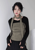 【y2k vibe】Serenity Scarf Top Set