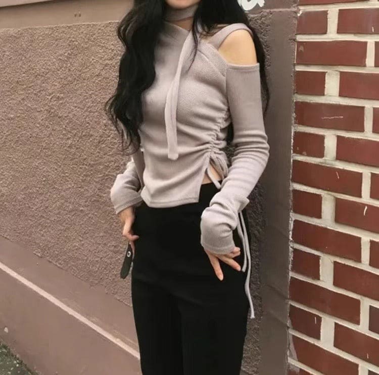 【ONNI Elegance】Shirring Ribbon Knit Set 