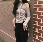 【ONNI Elegance】Shirring Ribbon Knit Set 